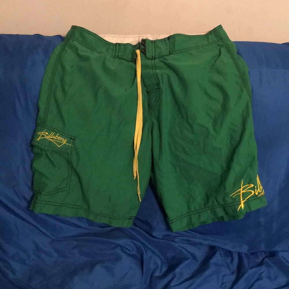 Billabong Green and Yellow Board Shorts